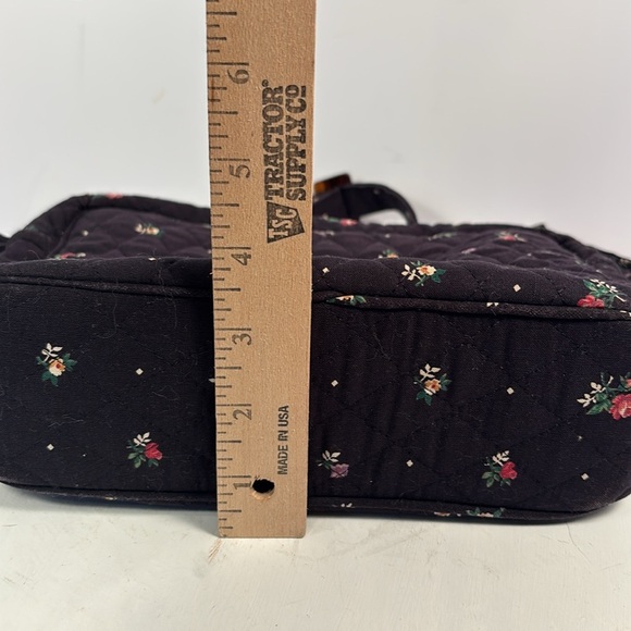 Vera Bradley Navy Blue w Roses & Border 2 Outside Pockets Good for Bible Bag - Picture 5 of 7